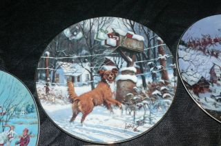 Set of 6 Schmid Lowell Davis R.  F.  D.  America Country Christmas Collector Plates 2