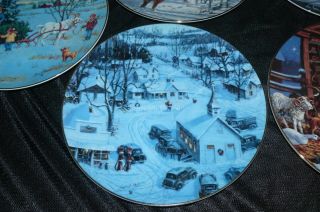 Set of 6 Schmid Lowell Davis R.  F.  D.  America Country Christmas Collector Plates 4