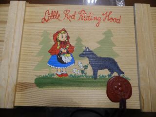 Komozja Poland 4 Christmas ORNAMENTS Little Red Riding Hook with WOODEN CRATE 2