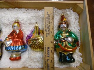 Komozja Poland 4 Christmas ORNAMENTS Little Red Riding Hook with WOODEN CRATE 7