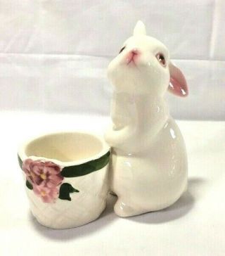 Avon Easter Bunny Candle Holder Rabbit Ceramic Vintage 1980