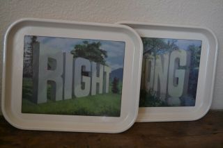 Wayne White X Fishs Eddy Serving Trays Set Of Two Right And Wrong