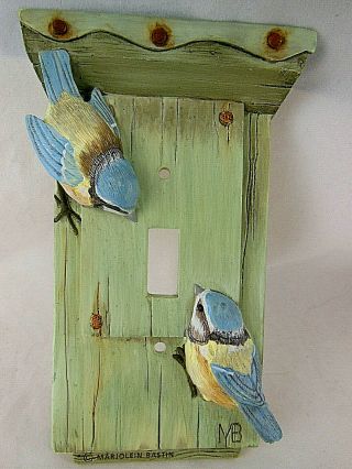 Marjolein Bastin Bird House Light Switch Plate Cover Blue Birds Hallmark