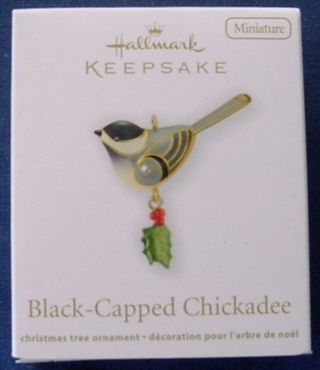2011 Hallmark Mini Black - Capped Chickadee Beauty Of Birds Series Miniature Mib