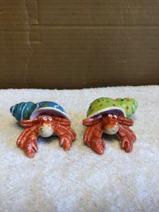 Ceramic Crab In Shell Salt And Pepper Shakers