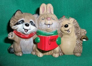 Merry Miniature 1983 Christmas Caroling Animals Trio Hallmark