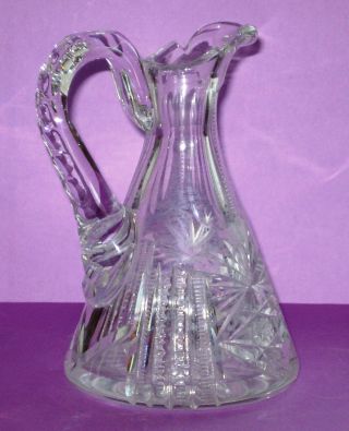 Vintage Crystal Cut Glass Vinegar Decanter Or Cruet