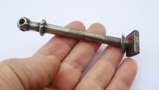Antique French Bed Bolt Screw 4  Long,  Nut