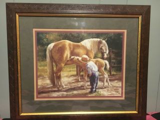 Vintage Collectible Homco Home Interiors Picture Of Amish Boy With Draft Horses