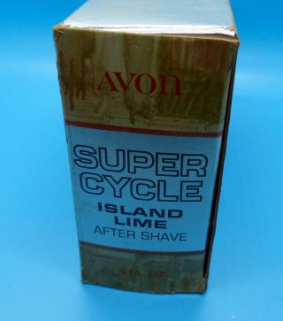 Avon Cycle Island Lime After Shave Full Motorcycle 1970s 2