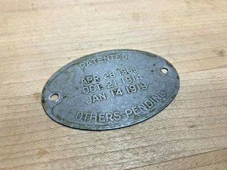 Antique Stimpson Computing Scale Co.  Inc.  Brass Metal Patented Dates Plate Badge