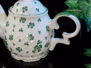 Shamrock Tea Pot Irish Style Porcelain By Roman Inc 2001 4