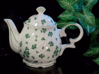 Shamrock Tea Pot Irish Style Porcelain By Roman Inc 2001 5