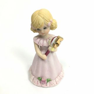 Vintage Enesco Growing Up Birthday Girls Blonde Age 5 Porcelain 3.  75 " Figurine