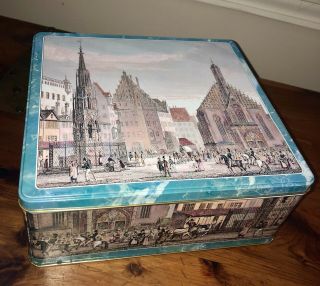 Revolutionary England Storage Trinket Tin Vintage Antique Painting Box