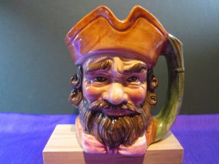 Hand - Painted Toby Cup,  Captain Pirate Sailor Buchaneer,  5 " Tall
