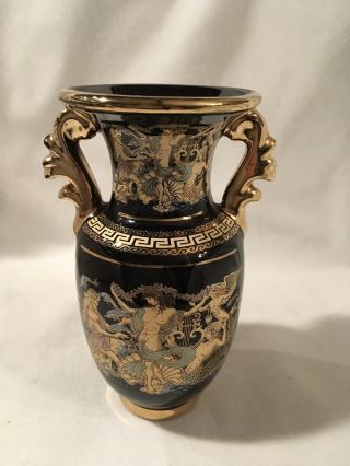 24k Gold Handmade In Greece Ancient Mythology Representation Vase