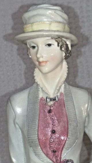 Seymour Mann Very Rare Art Deco Lady Statue,  Elegant Lady Figurine,  Tan Dress