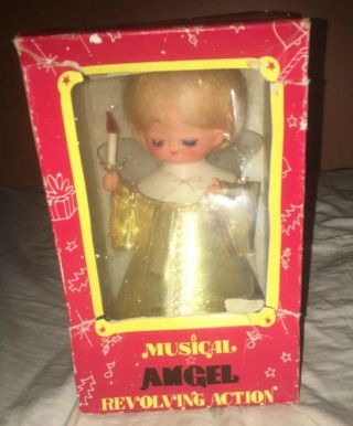 Vintage Musical Angel Revolving Action Playing 12 Days Of Christmas