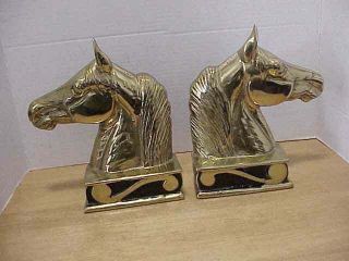 Vintage Brass Horse Head Bookends “the Stallion” By Metalcrafters 1954