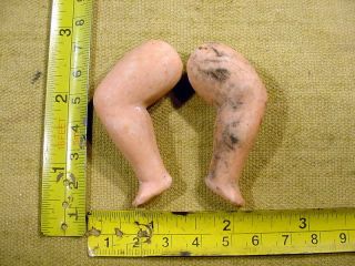A Pair Legs Size 2.  2 " Excavated For Vintage Victorian Bisque Doll Age 1890 A1530