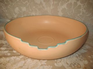 Vintage 13 " Treasure Craft Chip Serving Bowl Southwest Adobe Style Pastel Color