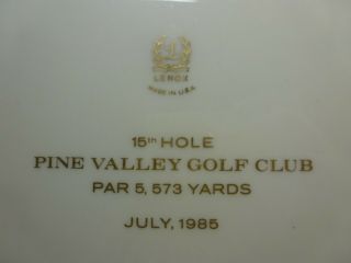 Exclusive 1 PINE VALLEY Golf Club 1985 LENOX Warner Shelly Bowl 15th Hole Plate 5