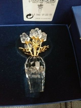 Swarovski Crystal Memories - Clear Roses Vase 675655 With Box