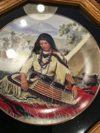 Native American Collector Plate Sacagawea Noble American Indian,  Display Case