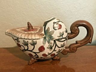 Oriental Accent Ceramic Nautilus Shell Aladdin - Style Genie Lamp Tea Pot
