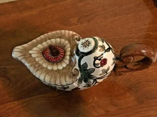 Oriental Accent Ceramic Nautilus Shell Aladdin - style Genie Lamp Tea Pot 2