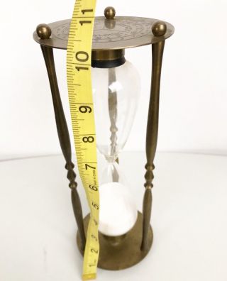 Vintage Brass Nautical Ship Maritime Hourglass w/ White Sand Timer NR 4