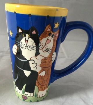 Catzilla Candace Reiter 2001 16 Oz Mug Cat Hand Painted Coffee Cup