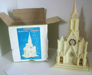 Vintage Oversea Hong Kong Silent Night Electric Lighted Musical Church
