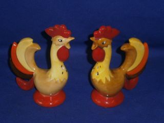 Vintage Rooster Ceramic Salt & Pepper Shaker St By Holt Howard Japan 4½in C1950s