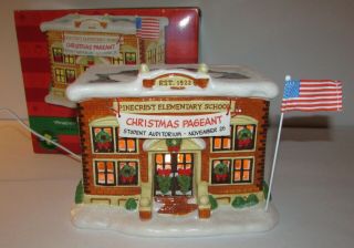 Dept 56 Peanuts Christmas Village,  Pinecrest Elementary School Lighted Building