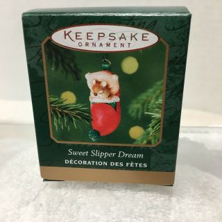 2001 Sweet Slipper Dream Mini Hallmark Christmas Tree Ornament Mib Price Tag H7