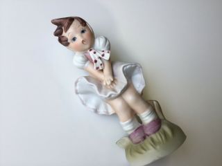 Vintage Girl Ceramic Figurine Like Marilyn Monroe Flying Blowing Skirt Korea