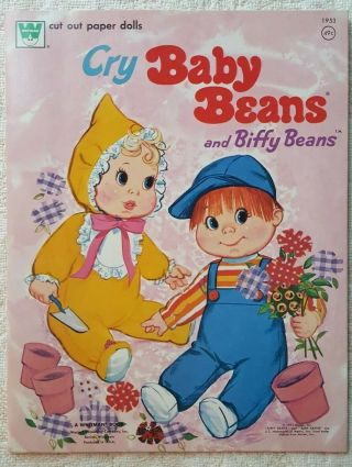 Whitman Cry Baby & Biffy Beans Vintage Paper Doll Book,  (unpunched & Uncut) 1973