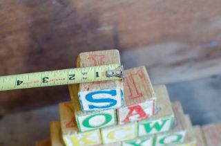 Vintage Antique Wood Children ' s Alphabet Blocks Toys 5