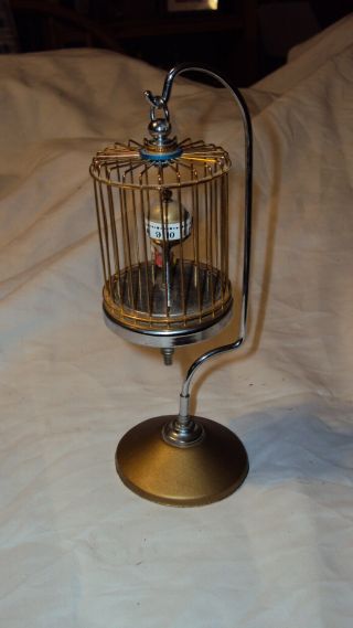 Vintage Hanging Bird Cage Animated Automaton Clock Japan Runs Repair