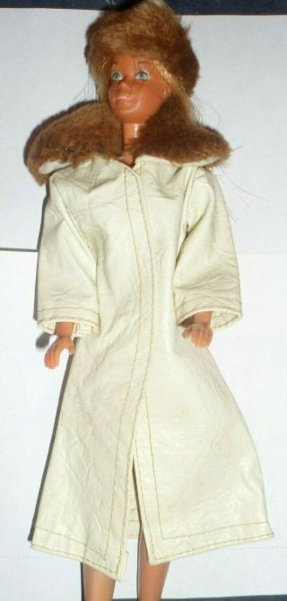 Vintage Barbie Dolls Faux Leather Coat And Hat