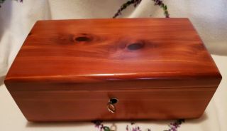 Vintage Small Lane Cedar Chest Jewelry/trinket Box With Key.