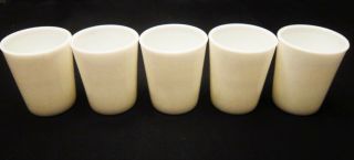 Vintage Milk Glass Hand Warmer Mug Watchman’s Cup Glasses No Handle Set Of 5