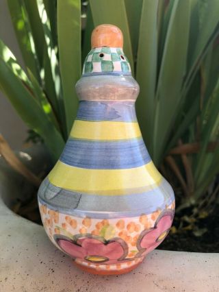 Mackenzie Childs Ceramic Vintage Sugar Or Salt Shaker - Retired Myrtle Pattern
