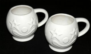 Vintage Mccoy Pottery Happy Face Clown Mug Lancaster Colony All White Rare