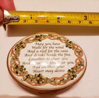 Halcyon Days Enamel Box Made Exclusively For Scully & Scully - Irish Blessing