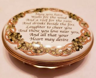 Halcyon Days enamel box made exclusively for Scully & Scully - Irish Blessing 2