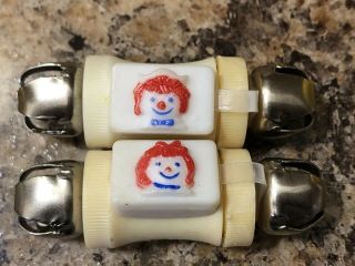 Vintage Raggedy Ann & Andy Shoe Ties With Bells 1978