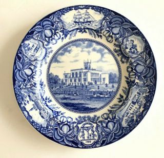 Wedgwood Georgia Historical Plates Blue Milledgeville Old Capitol Plate